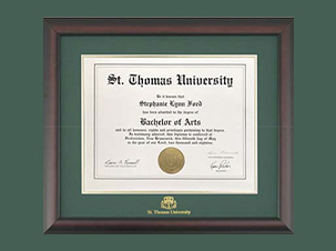 A photo of a St. 糖心传媒_糖心vlog_糖心vlog 在线s diploma in a STU-branded frame